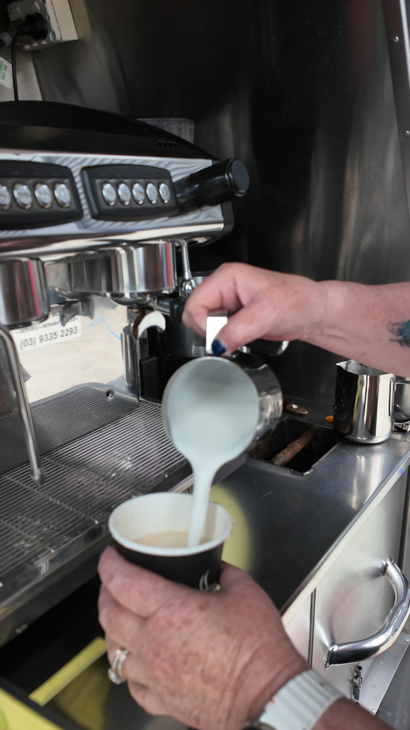 Coffee being made at the BHC coffee van